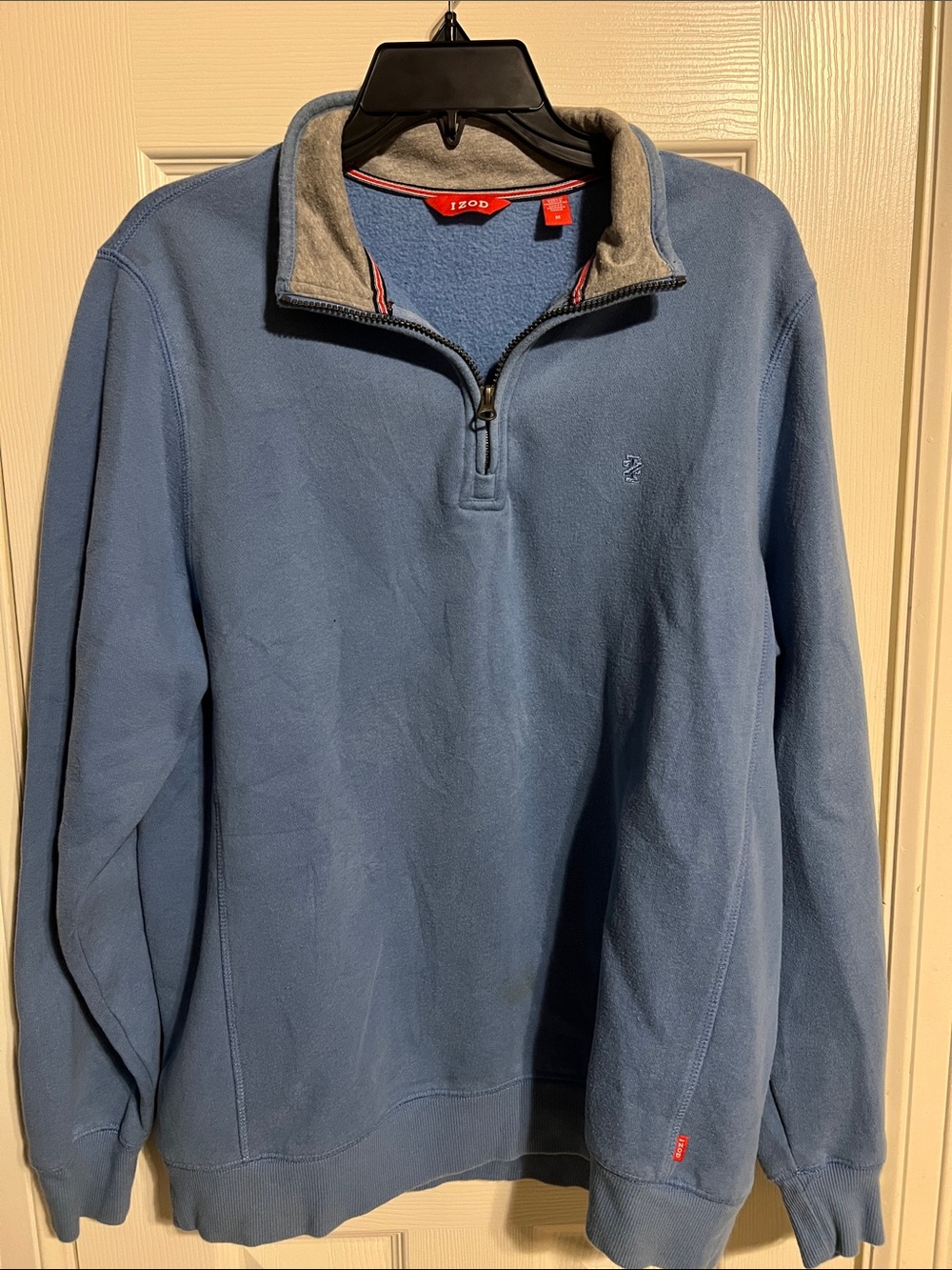 Izod Men's Blue Quarter-Zip Fleece Pullover